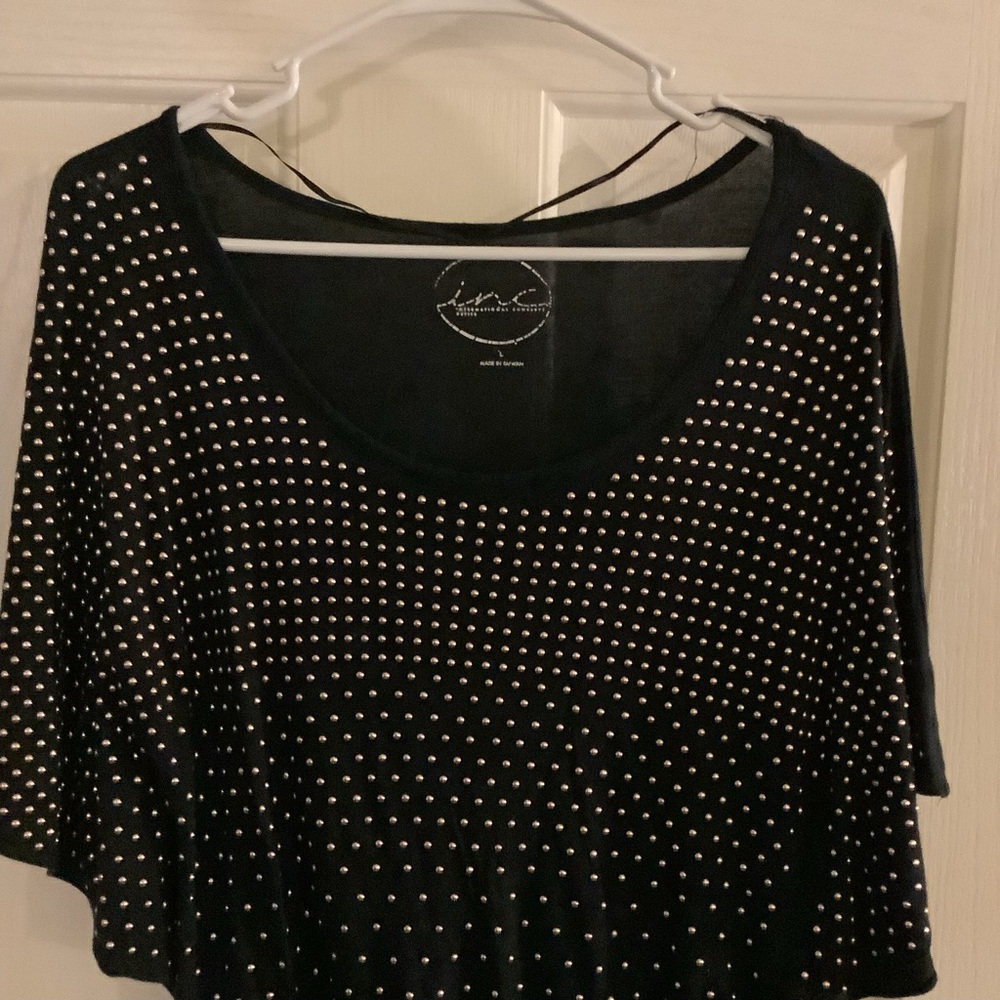 INC Black top with Gold hardware, Petite Large - Picture 3 of 10